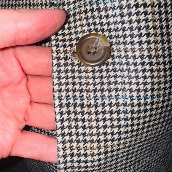 Ralph Lauren 100% Silk Mens Houndstooth Sport Coat Blazer Jacket Old Money 40R - Picture 6 of 9